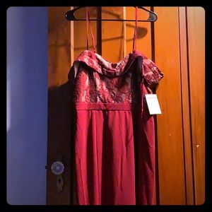 Floor length off shoulder gown